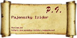 Pajenszky Izidor névjegykártya